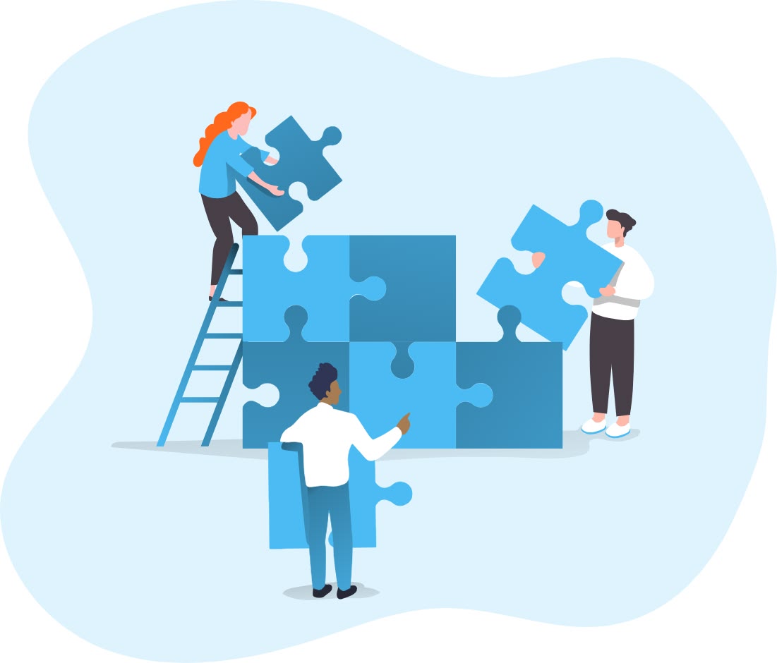 Illustration of a team collaborating